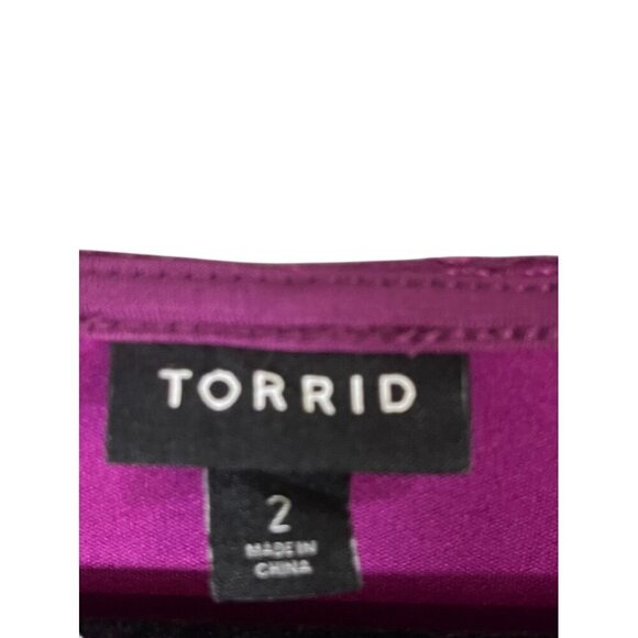 Torrid Floral Babydoll Top 2X Purple Lace Feminine Workwear Boho Western Chic - Picture 3 of 15